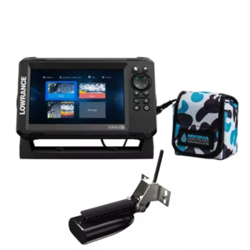 Lowrance Eagle 7 with US Inland Lakes and Splitshot Transducer Nocqua Power Bundle