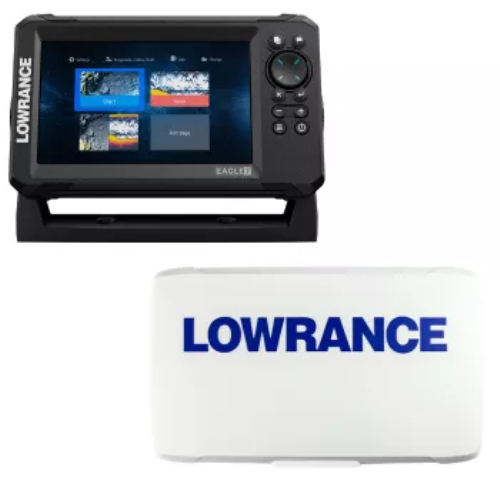 Lowrance Eagle 7 with C-Map Discover Charts and Splitshot Transducer with Protective Cover Bundle