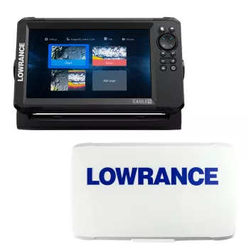 Lowrance Eagle 9 with C-Map Discover Charts and Tripleshot Transducer with Protective Cover Bundle