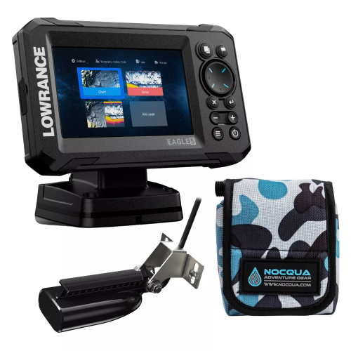 Lowrance Eagle 5 with US Inland Lakes and Splitshot Transducer Nocqua Power Bundle