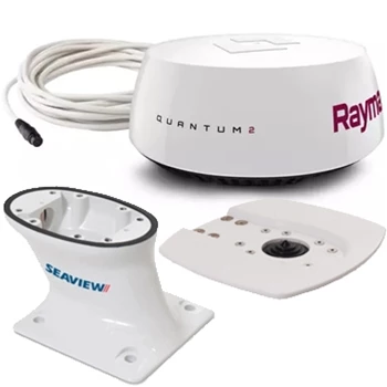 Raymarine Quantum 2 Q24D Doppler 18" Radar with 10M Cable and Seaview Aft Mount Bundle