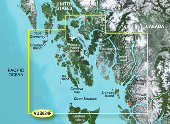 Garmin Bluechart G3 Vision Wrangell to Dixon Entrance Chart - VUS024R