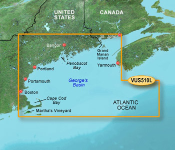 Garmin Bluechart G3 Vision VUS510L Maine to Cape Cod